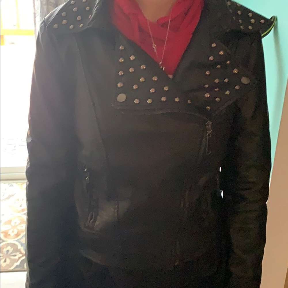 NWOT studded faux leather jacket